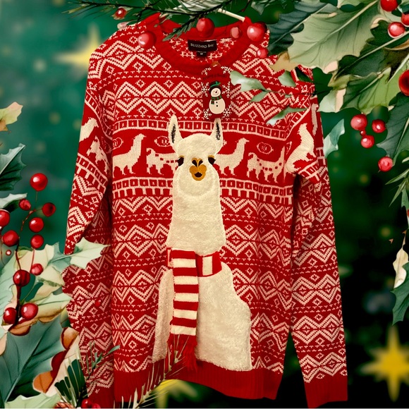 NWT BLIZZARD BAY LLAMA CHRISTMAS SWEATER